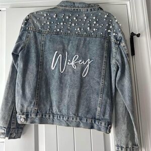 Pearl Embellished Denim Jacket